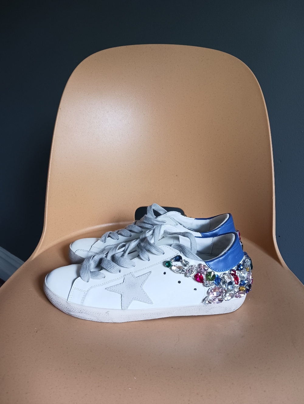 Golden Goose Super Star Rhinestone Embellished Sneakers Size 40 - Picture 4 of 16